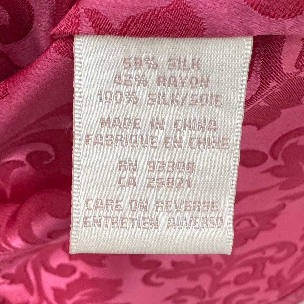 NK Imode Silk Blens Luxury Brand Elegant Pink Satin Robe Sz S/M - Picture 12 of 14